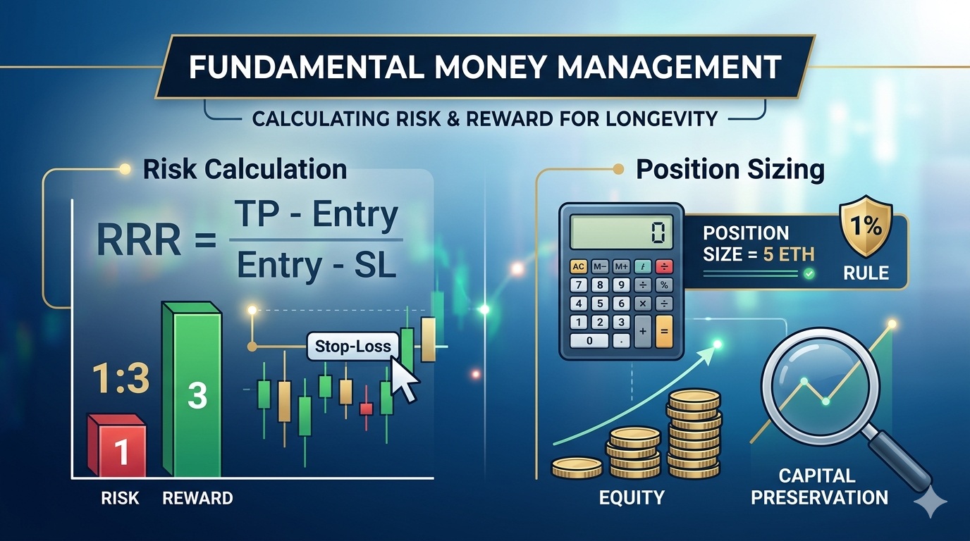 Money management for traders — risk per trade, position sizing and risk-to-reward ratio explained